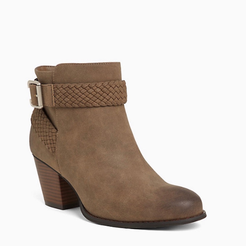 NWT Torrid Brown Faux Leather Braided Bootie